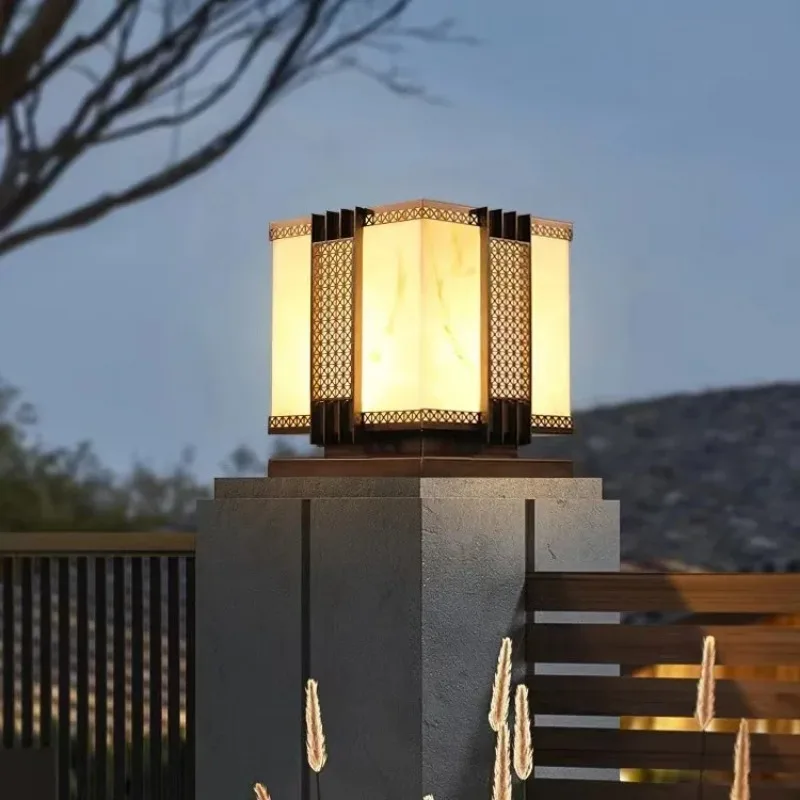 في الهواء الطلق LED أضواء الحديقة AC85-265V IP65 مقاوم للماء Lmitated الرخام الشارع مصباح لعمود الفصل سياج الباب آخر مسار الإضاءة