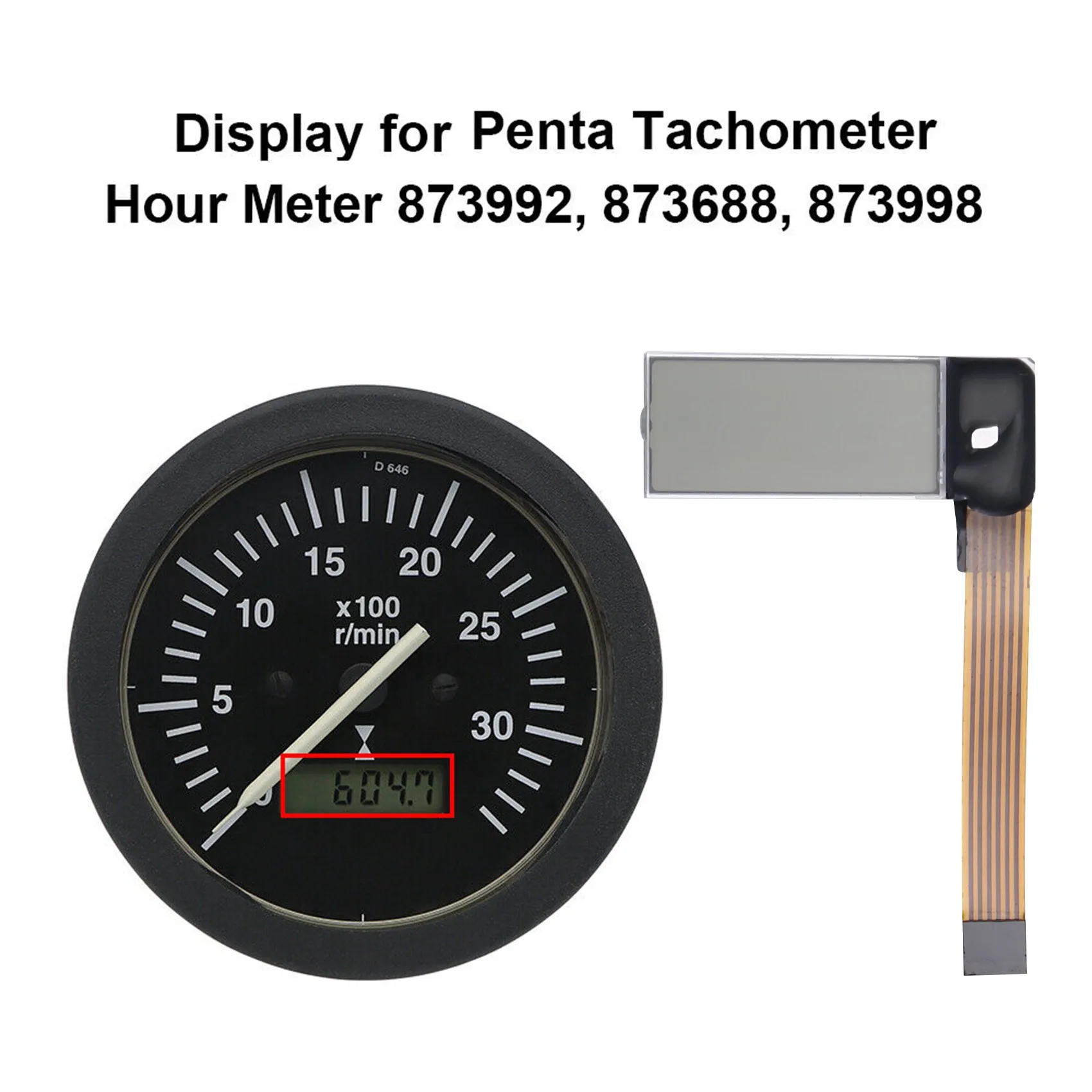 Tachometer Hour Meter Display Screen for 873992, 873686, 873688, 873998