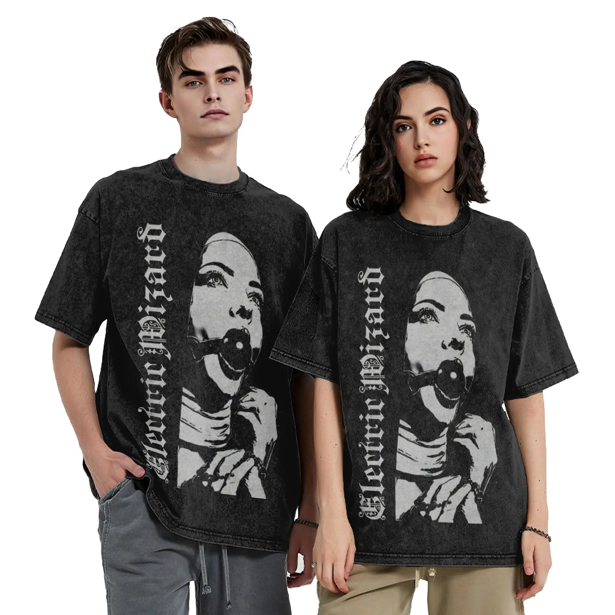 Electric Wizards Metal Band T Shirt Hip Hop Washed 100% Cotton Oversize T-Shirts  Fashion Men Women Tops Streetwear Summer Tees