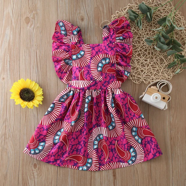 Robe africaine traditionnelle pour filles tenue de soiree decontractee a manches volantes princesse Ankara pour enfants de 1 a 6 ans ete 2023 AliExpress