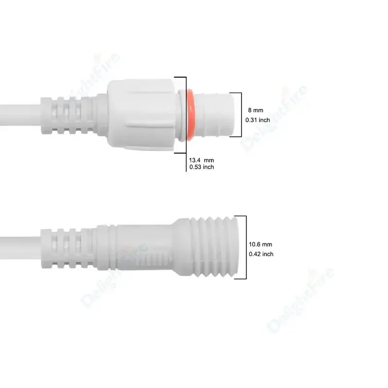 Cable conector LED impermeable IP65, tira de LED macho y hembra, Cable eléctrico para proyecto de iluminación exterior, 2 pines, 3 pines, 4 pines