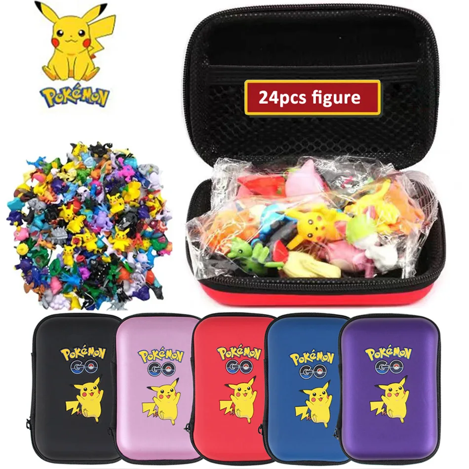 Hot Pokemon Figures Model Lot Bulk Buy 24Pcs Different Styles Pikachu Anime Figure Dolls Kawaii Toys Gift Birthday Kids Give Bag