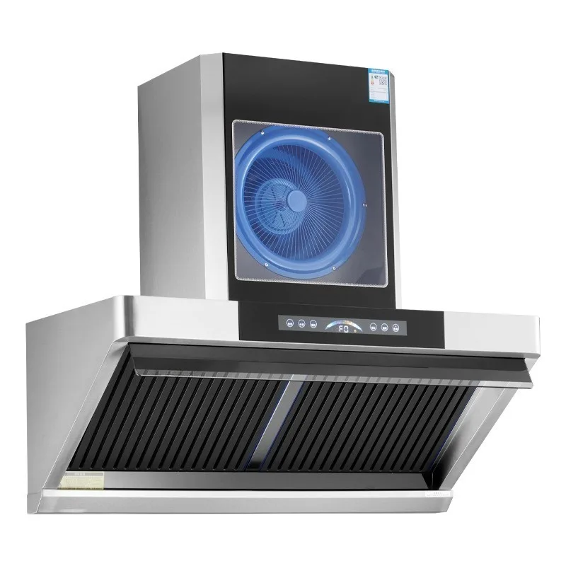 24m ³ pressurized physical purification side suction household kitchen stainless steel large suction fume separation range hood
