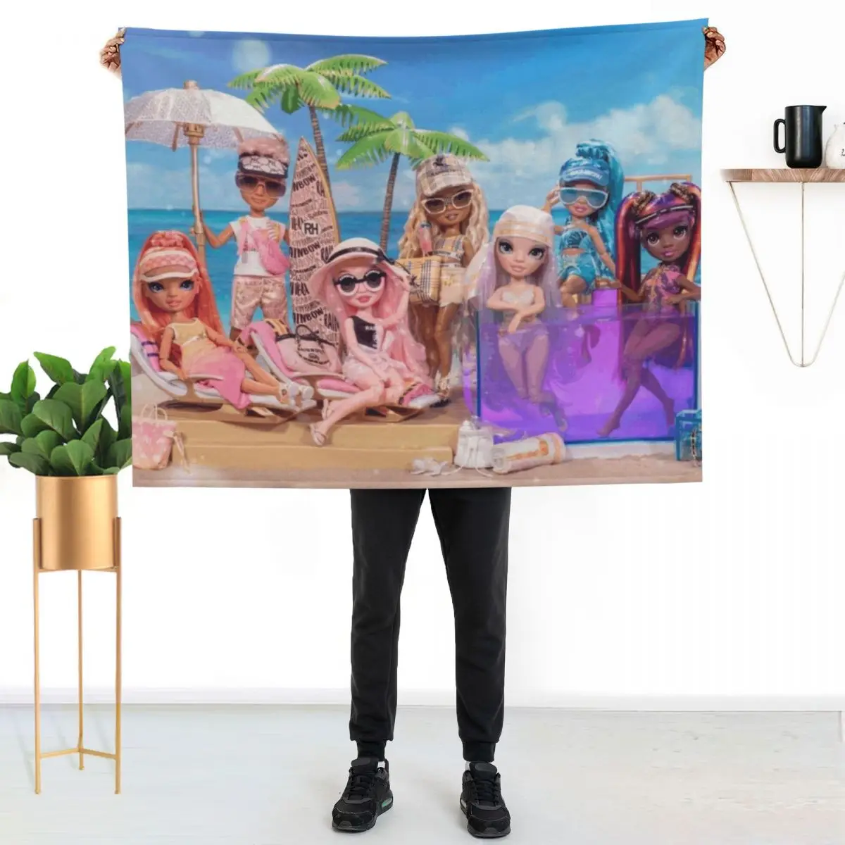 

Rainbow High Pacific Coast line Throw Blanket Decorative Soft Throw Blanket for Couch Sofa