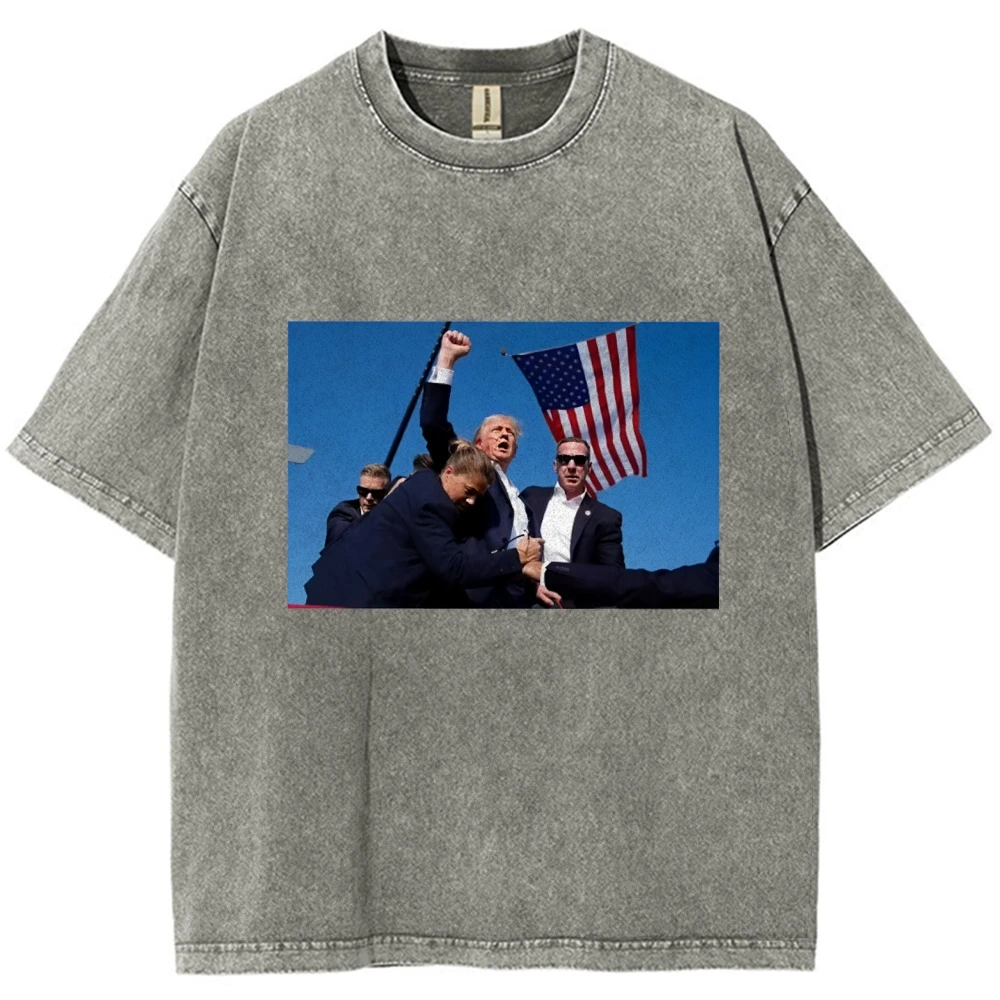 

Trump Printed T-shirts Trump Rally Shooter Tshirt Trump Fight Assassinated Short Sleeve Tops 2024 Latest Graphic Funny T Shirts