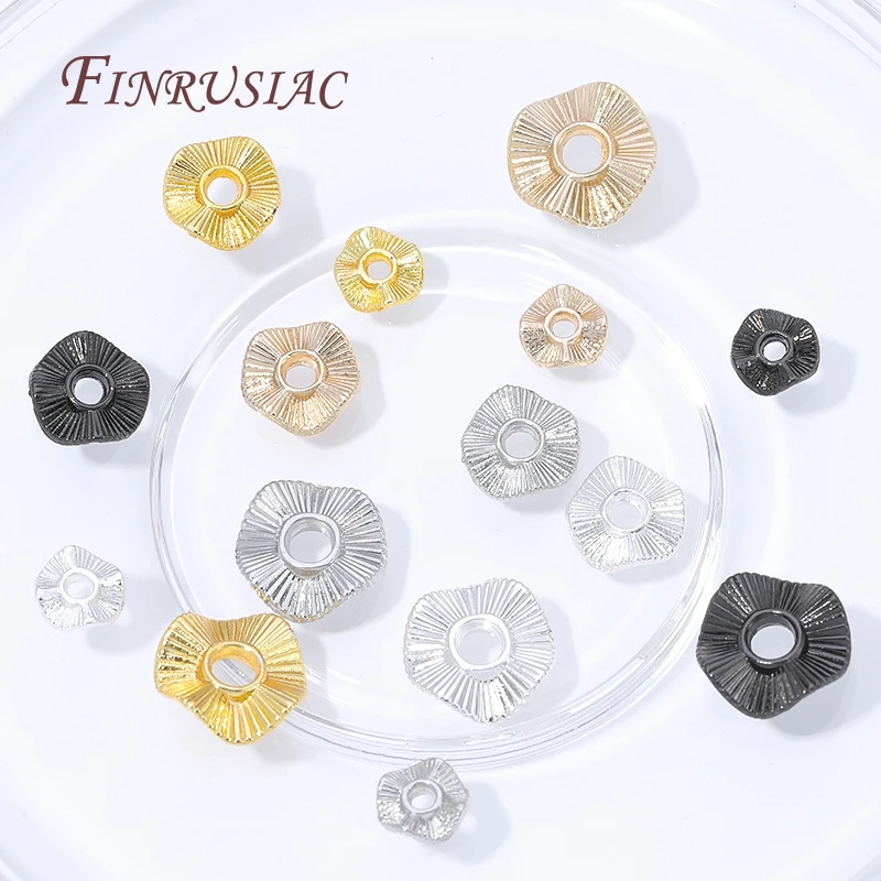 10/20Pcs 18K Gold Plated Flat Round Metal Spacer Beads For Jewelry Making,Bracelets Bead,Separator Beads DIY Accessories image 4