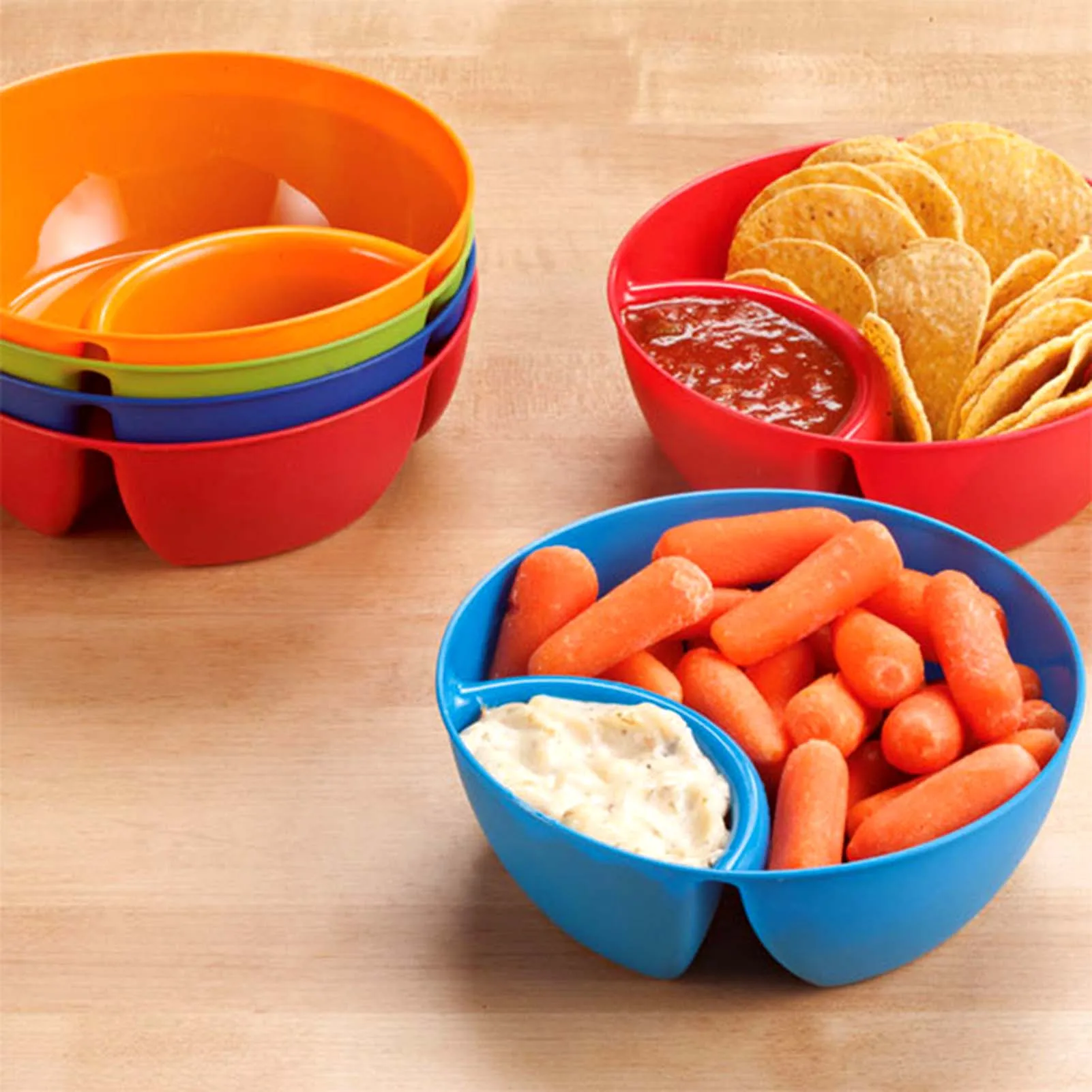 2 Grids French Fries Bowls Durable and Lightweight Material Kitchen Accessories Suitable for Parties Entertaining UD88