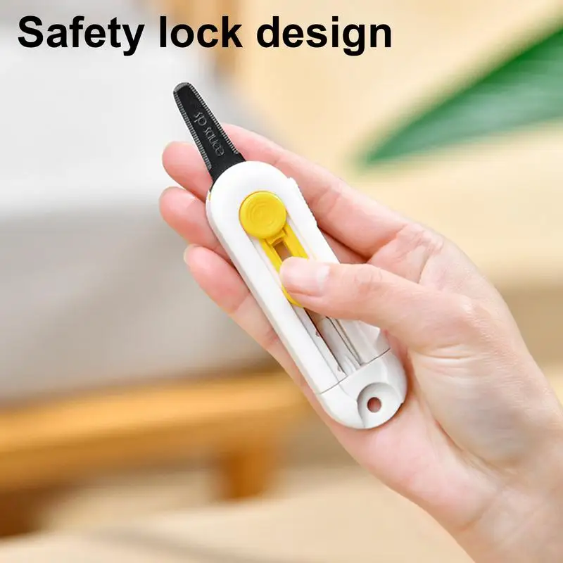 Box Cutter Retractable Mini Box Opener Magnet Box Cutter Retractable Razor Safety Lock Box Cutter For Cardboard For Home Use