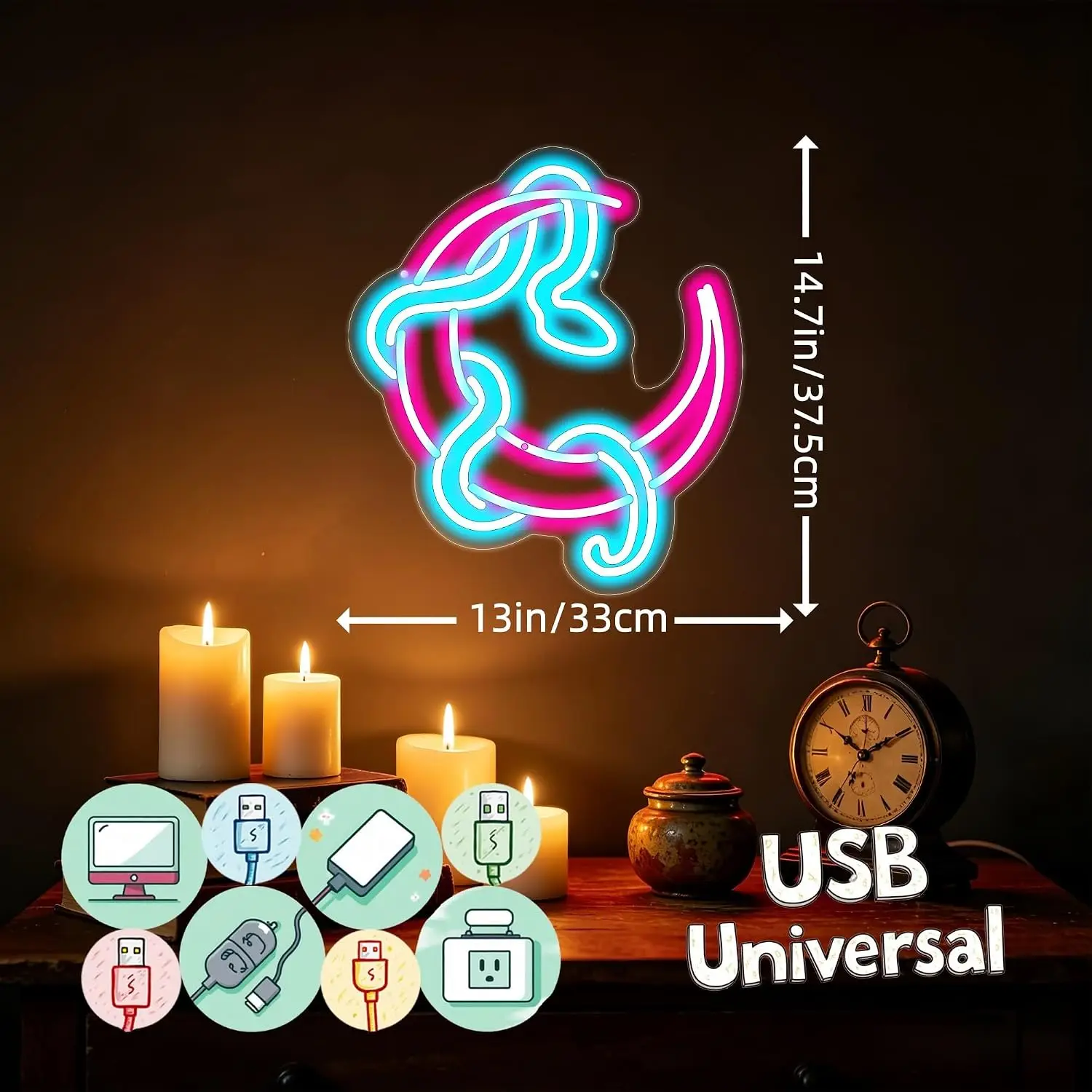 LED Neon Sign Abstract Line Art USB Wall Night Light for Bedroom Bar Pub Man Cave Game Room Studio Home Decor Gift Night Light
