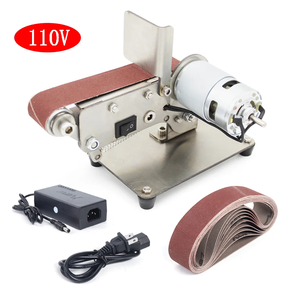 Polishing Machine 300W Mini Electric Desktop Vertical Belt Sander for Sanding Wood Acrylic Metal and Many Other Materials