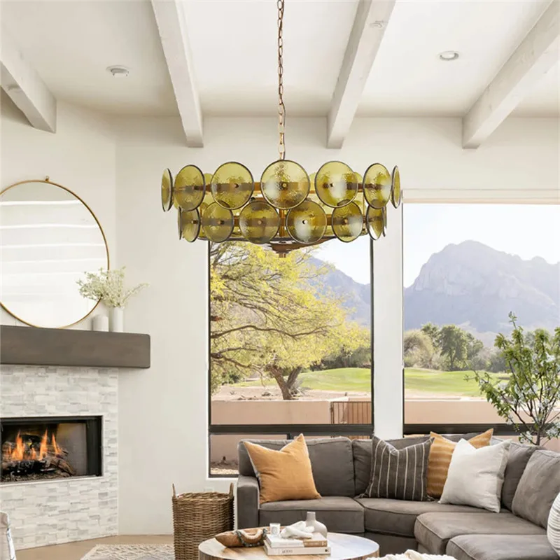 

Люстра Lorenzo в стиле французского ретро-дизайна, цветной хрустальный подвесной светильник для виллы, спальни, гостиной, подвесная лампа из цветного стекла