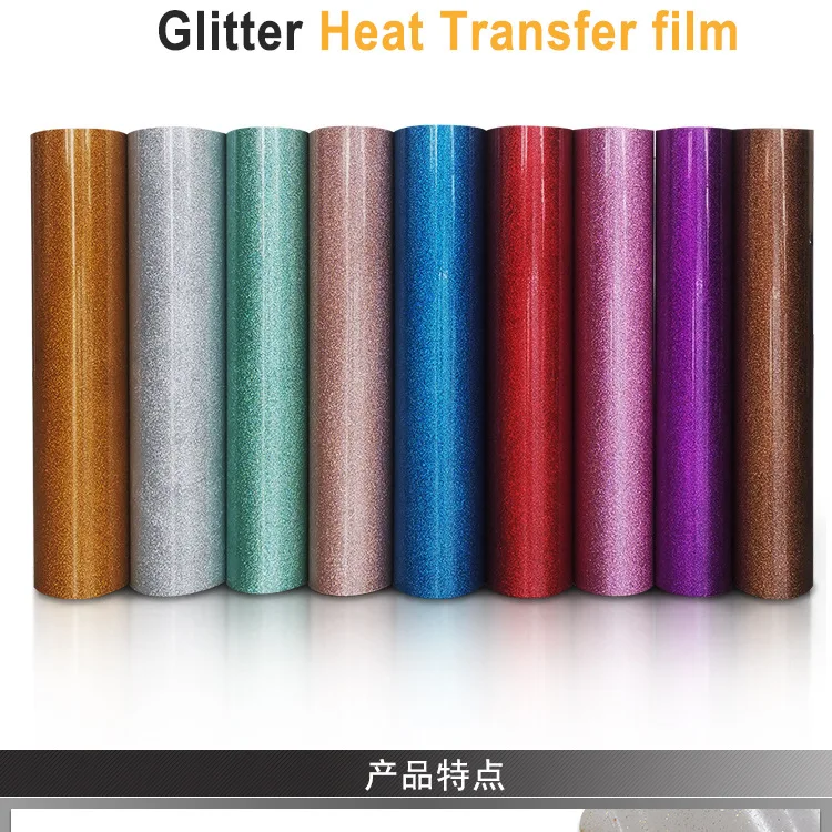 Fotografia 3: Frete grátis, vinil glitter PU para transferência térmica, conjunto de 5 peças, 10in*12ft
