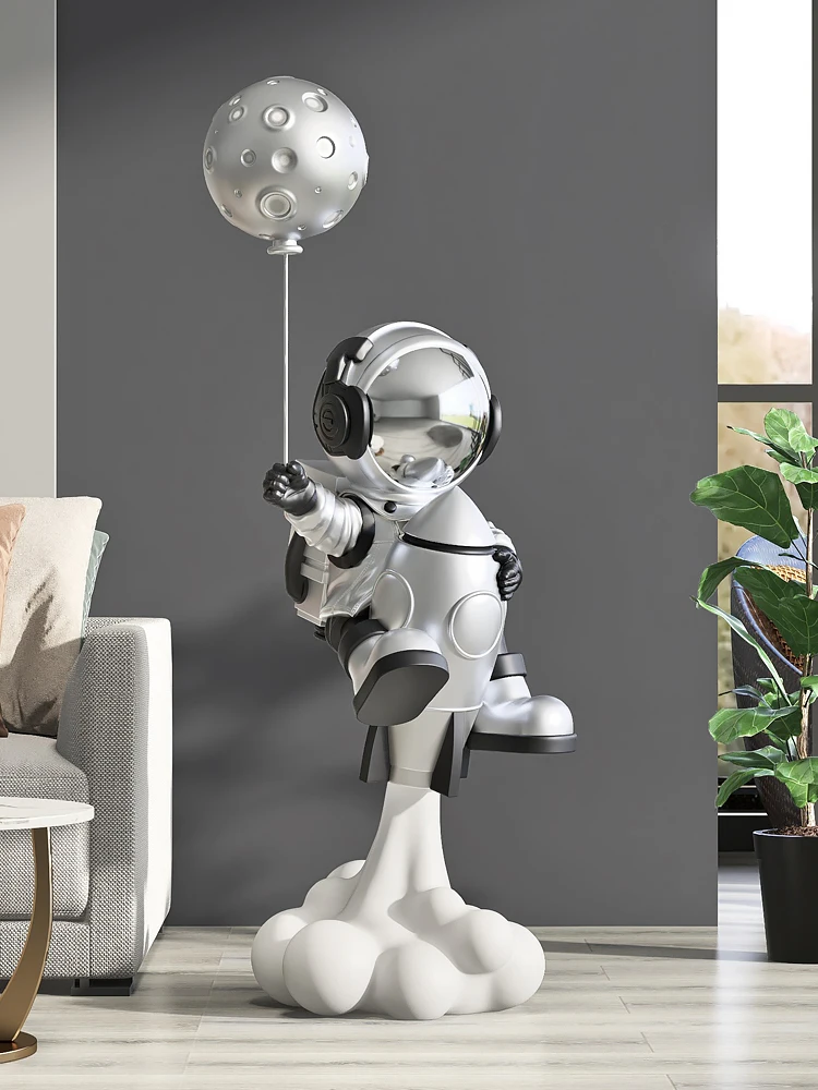 Balloon Astronaut Sculptures 95CM Large Floor Ornaments Home Decor Statue Living Room TV Cabinet Decoration Accessories Figurine