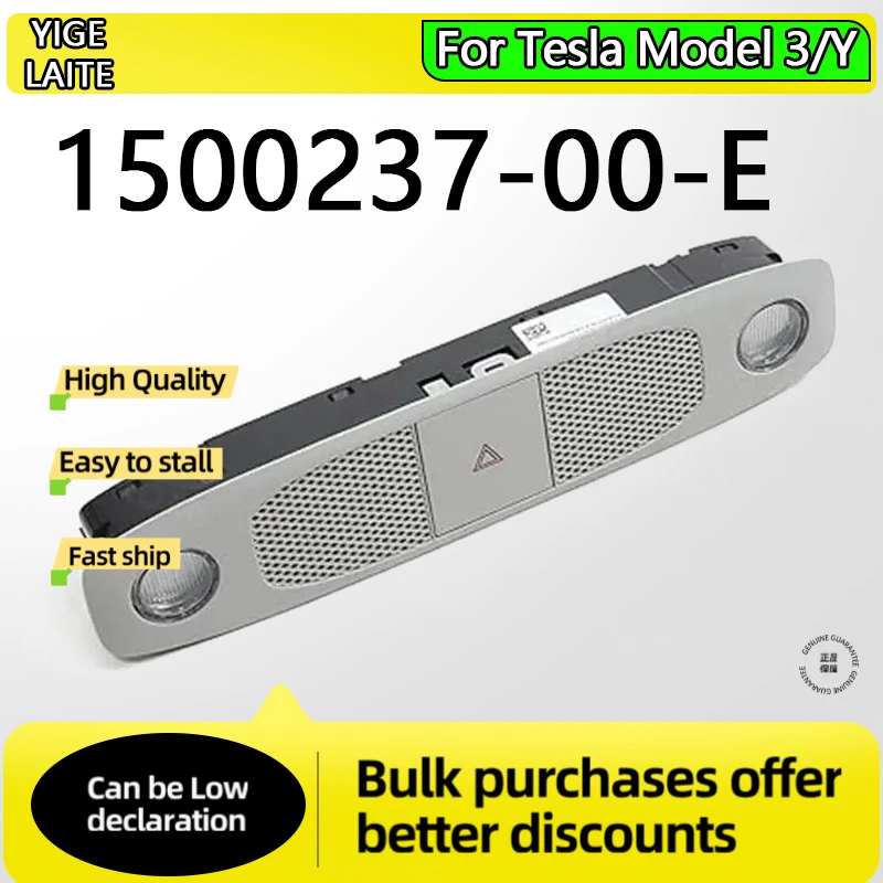 

For Tesla Model 3 / Y Car Front Interior Roof Headliner 1500237-00-E Lighting W/ Hazard All-serie 150023700E 2017-2023