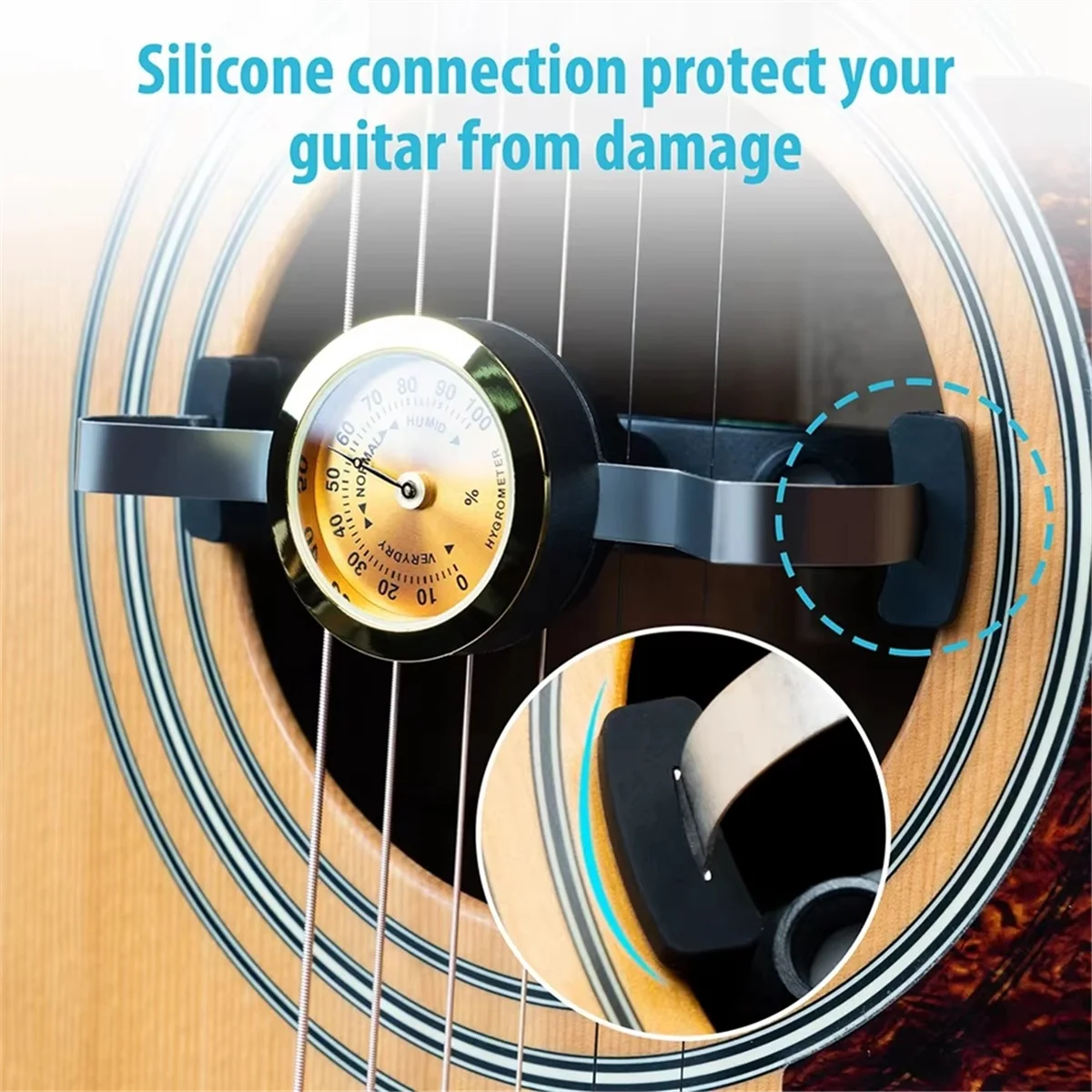 

AA74 увлажнитель с звуковым отверстием для акустической гитары 2 в 1, гигрометр, увлажняющий крем, система ухода за влажностью, детали и аксессуары для гитары