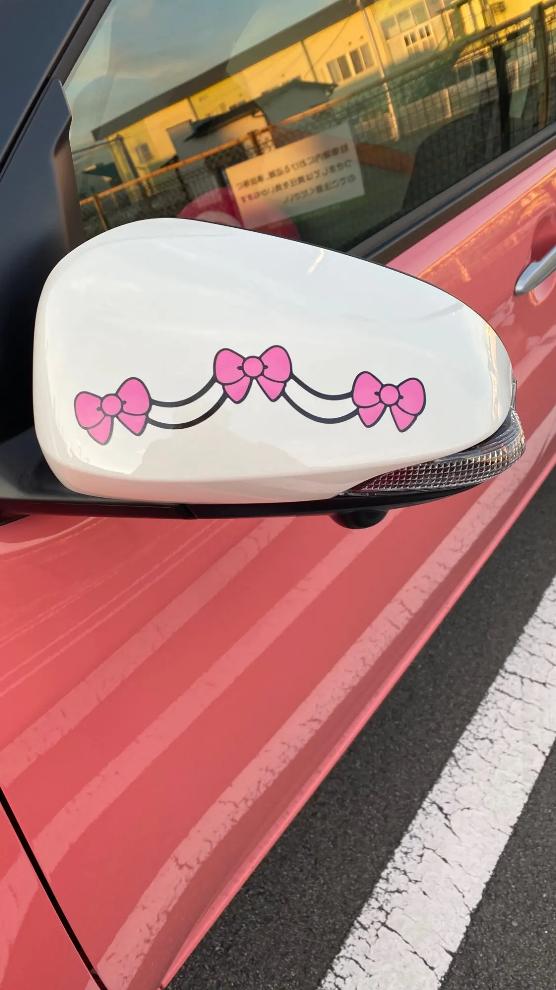 Car Stickers Bowknot Baby Pink Cute Lovely Cartoon Decals For Rearview Mirrors Motorcycle Auto Tuning Styling