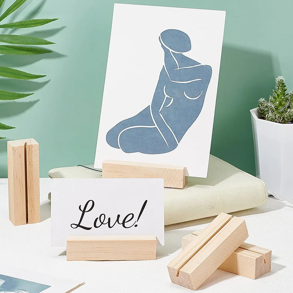 10/20 Stück Holz-Tischkartenhalter, Foto-Postkartenhalter für rustikale Hochzeit, Geburtstag, Party, Tischnummer, Name, Stand-up-Schilder – Detail 7