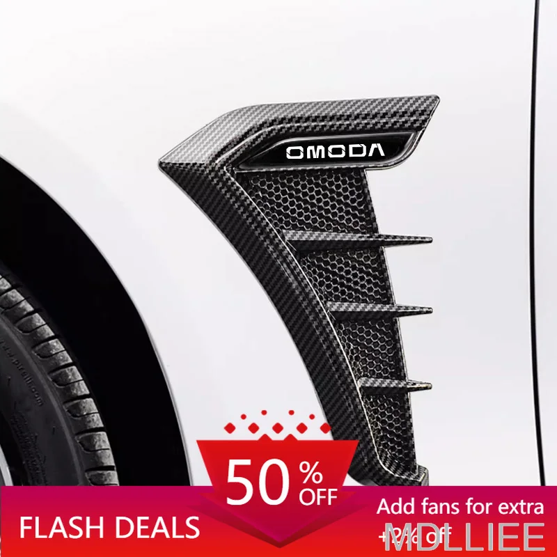 

2Pcs Carbon fiber Car Side Leafboard Sticker Flank Fender For Chery Omoda C5 5 C3 E5 BX EX 7 8 pro plus 2022-2025 Accessories