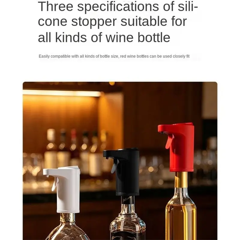 Stock Quantity Electric Wine Dispenser With Aerator, Red