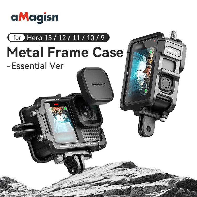 aMagisn for GoPro13/12/11/10/9 Metal Rabbit Cage Horizontal and Vertical Riding Frame Accessories