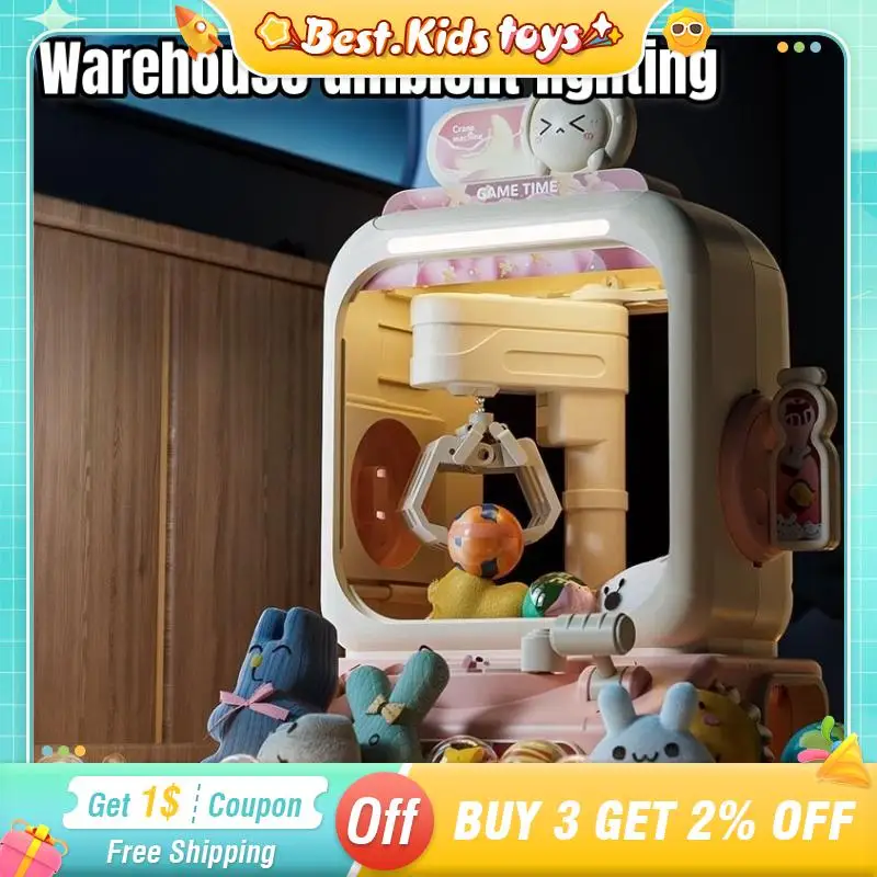 

Большая электрическая машина с когтями, зажим для куклы, фонари, слот для монет, мини-бытовая машина для гашапонов, детские игрушки, семейная вечеринка, настольная игра