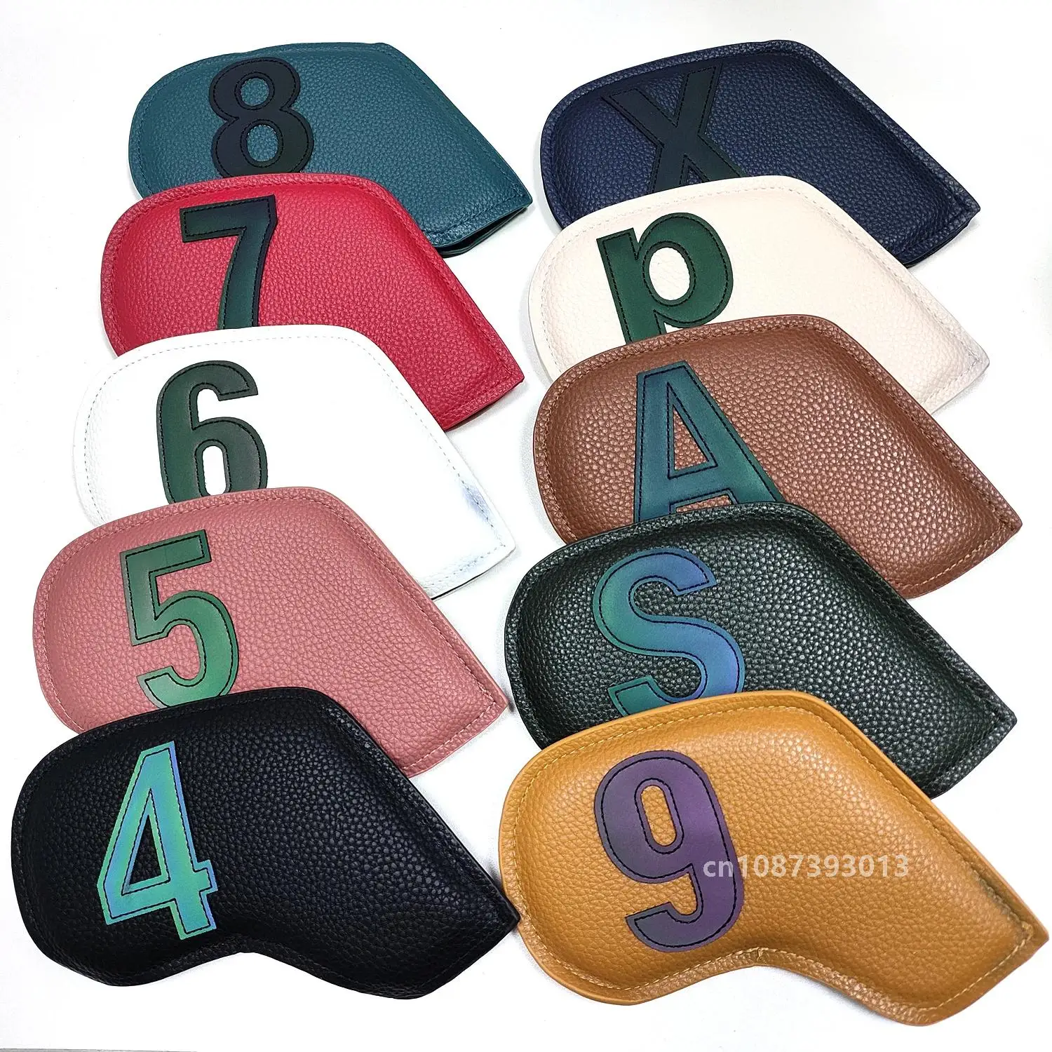 10pcs/set Golf Iron Headcover 3-9,P,S,A, Club Head Cover Embroidery Number Case Sport Golf Training Equipment Accessories