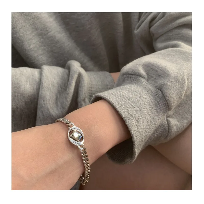 

Браслет-цепочка с цирконами в стиле Cold Wind Niche Design Sense, женский, универсальный, в стиле ретро-панк, высококлассный, нейтральный аксессуар