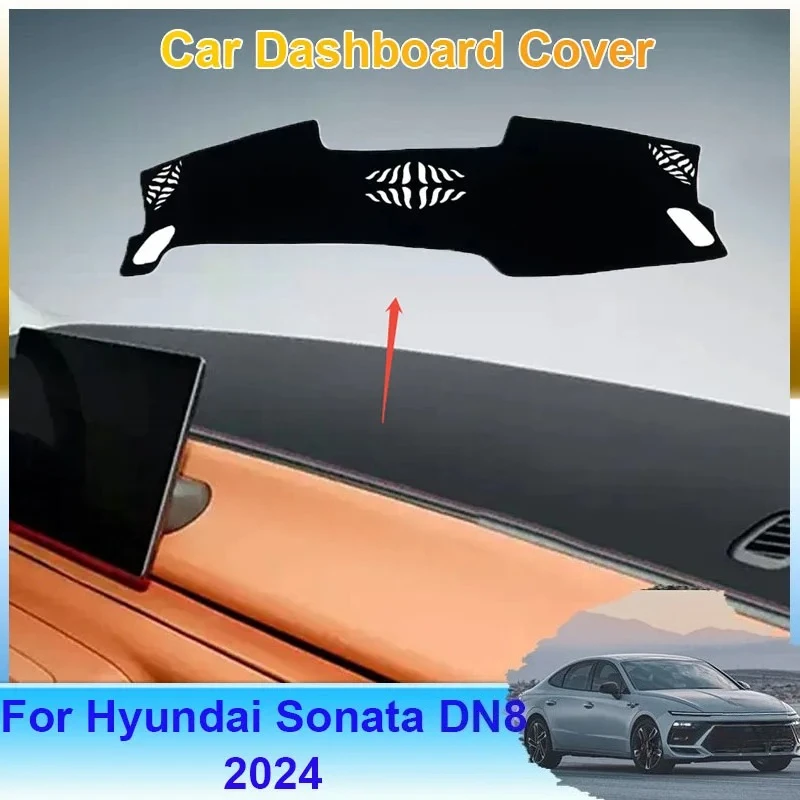 

For Hyundai Sonata DN8 2024 Car Dashboard Facelift Rug Cover Dash Mat Protective Avoid Light Carpet Stickers Auto Accessories