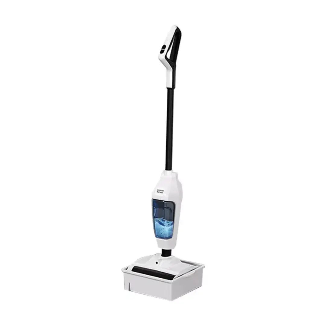 

OEM Cordless Electric Floor Scrubber Machine Dual Roller Brush Self-Driving Traction 2 Speed Settings 680ml Water Tank for Home