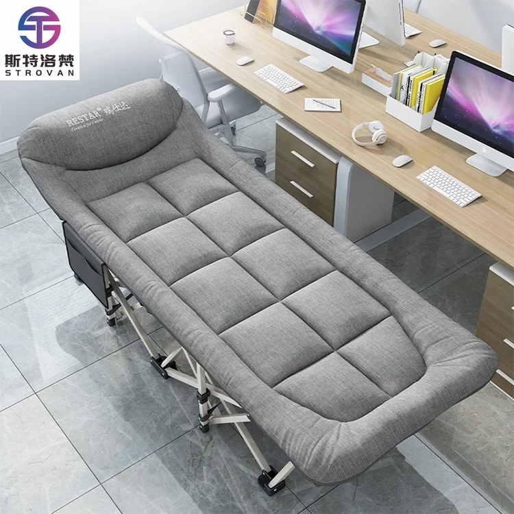 Folding Single Bed Lightweight Office Metal Tube Folding Beds for Adults