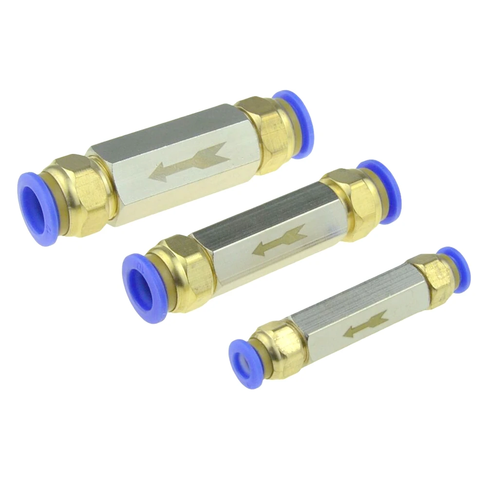 Pneumatic Check Valve Connector 6mm 8mm 10mm 1/4 Hose Tube Air Gas One Way Valve Brass Valve Air Compressor Pipe Fitting Adapter