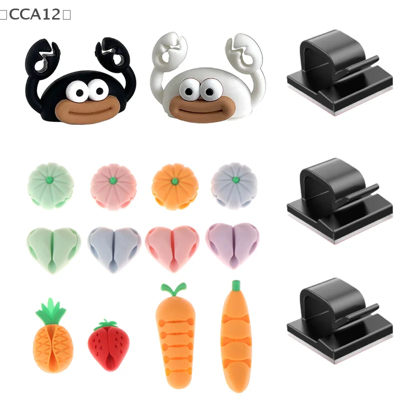 〔CCA12〕1/2/4/20/40Pcs Cable Management Clips Organizer Drop Wire Holder Cord Self-Adhesive Cable Manager Fixed Clamp Clips