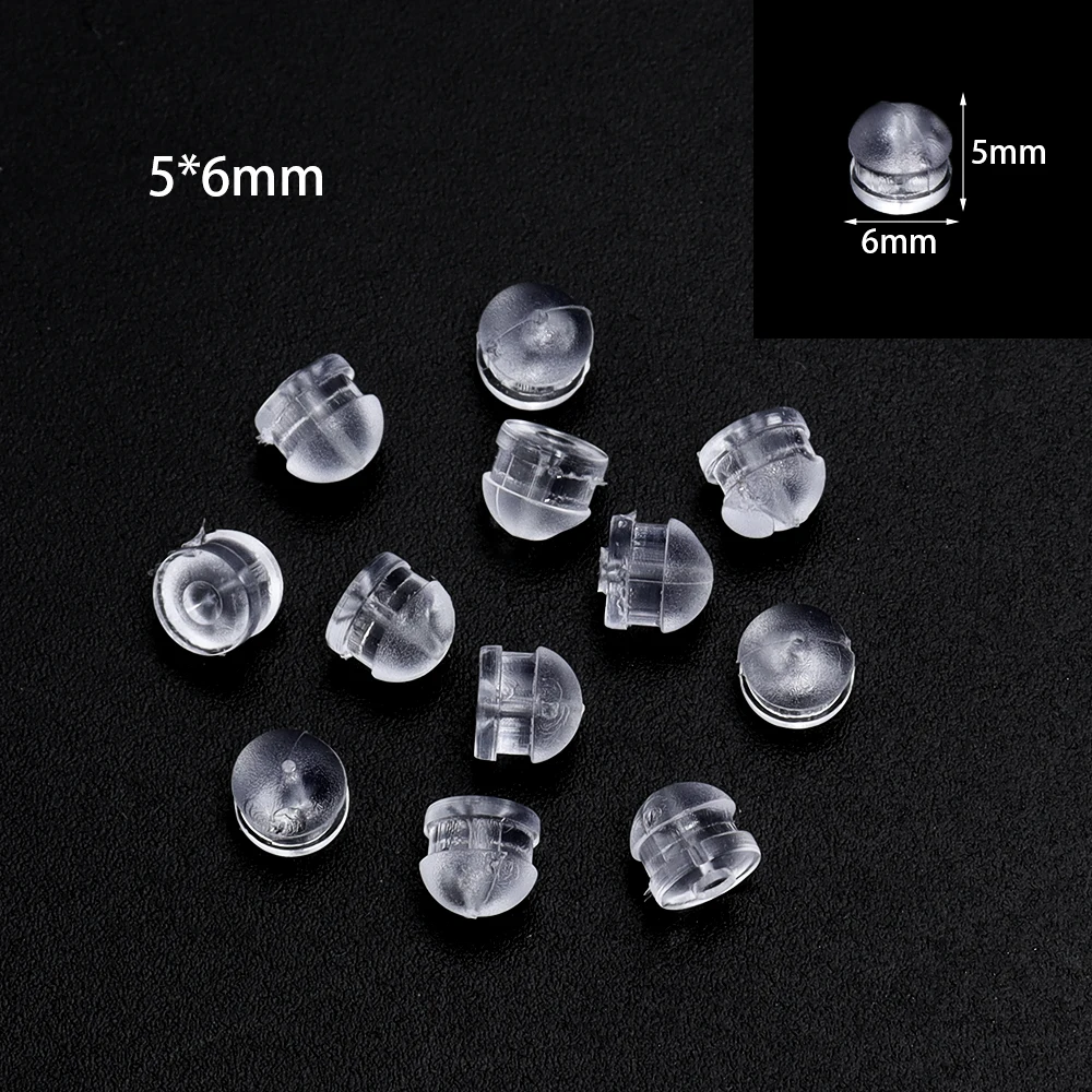 200/500Pcs Silikon Ohrring Zurück Stopper Transparent Stud Ohrring Stecker Für DIY Schmuck Machen Ohrring Zubehör