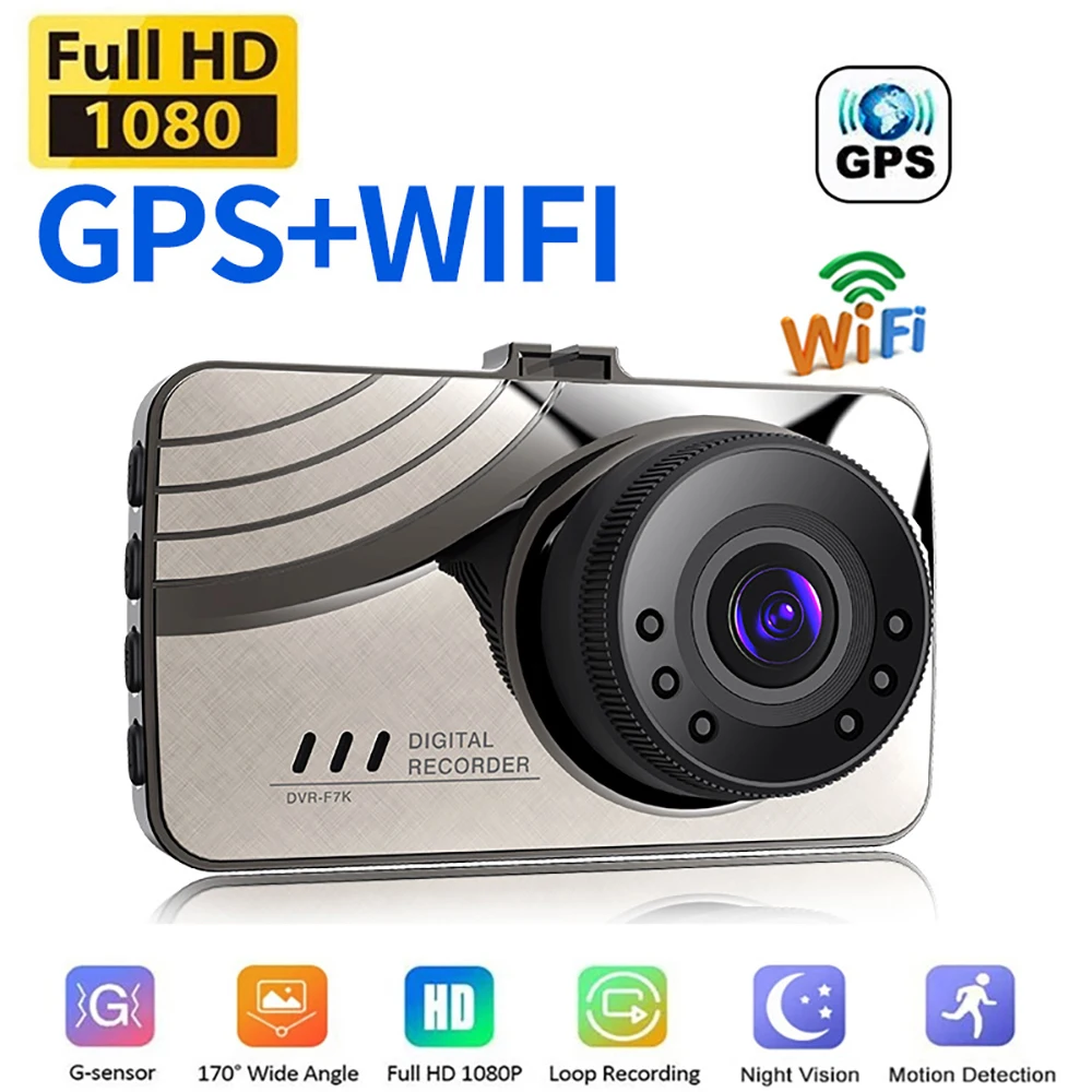 

Автомобильный видеорегистратор WiFi Full HD 1080P с двумя объективами и камерой заднего вида