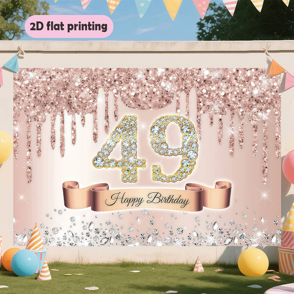 خلفية عيد الميلاد الماس المتلألئ 49 عدد خلفية وردية متلألئة متعددة الأغراض لتزيين العطلات من ألياف البوليستر #1