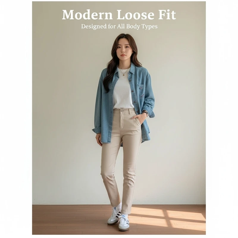 

Women Retro Denim Shirt Long Sleeve Oversized Washed Jacket for Fall Layering Casual Loose Fit