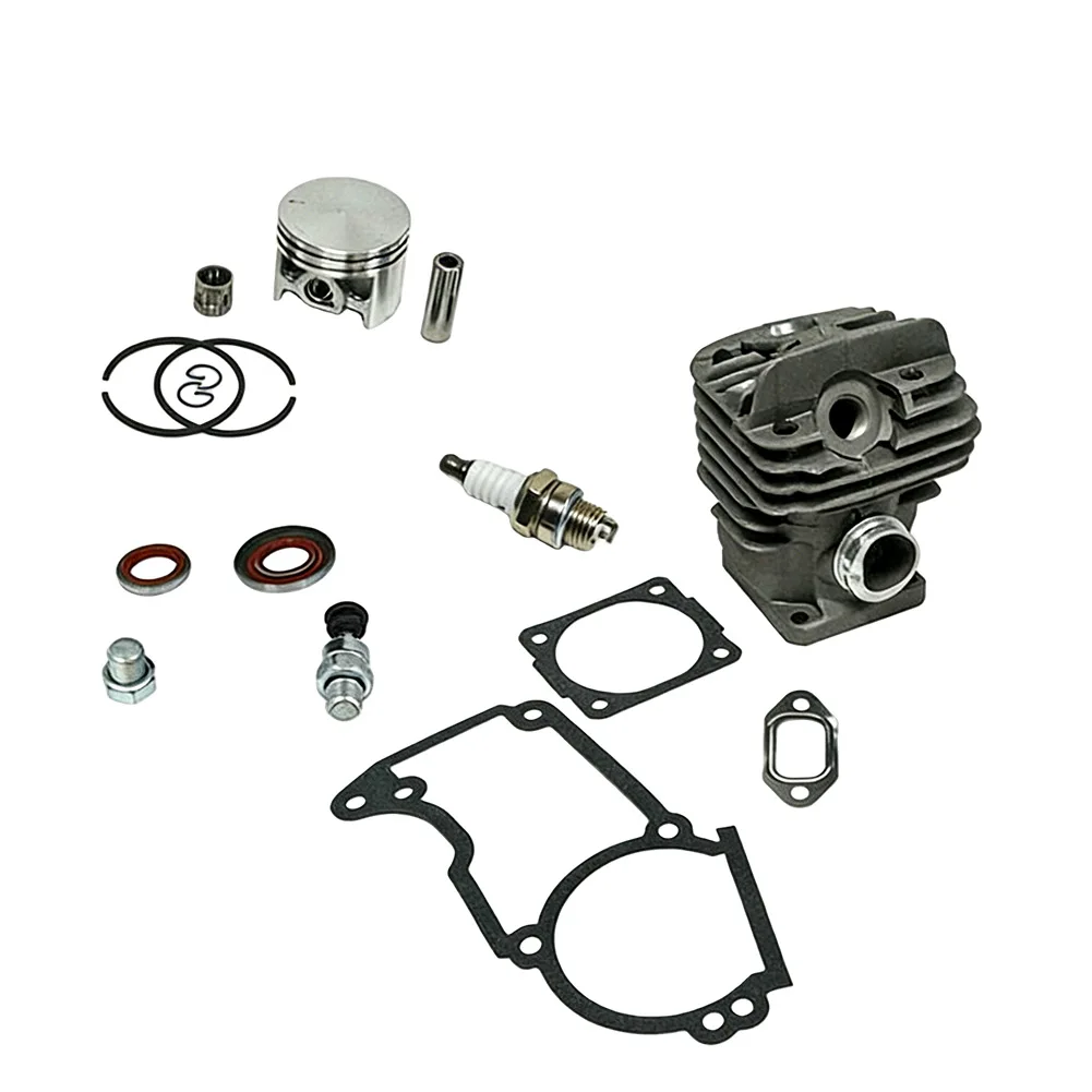 1Pcs 44MM Cylinder Assembly With For Piston Gasket Valve For 350 346 351 353 Chainsaw Engine Motor Spare Parts Garden Tool