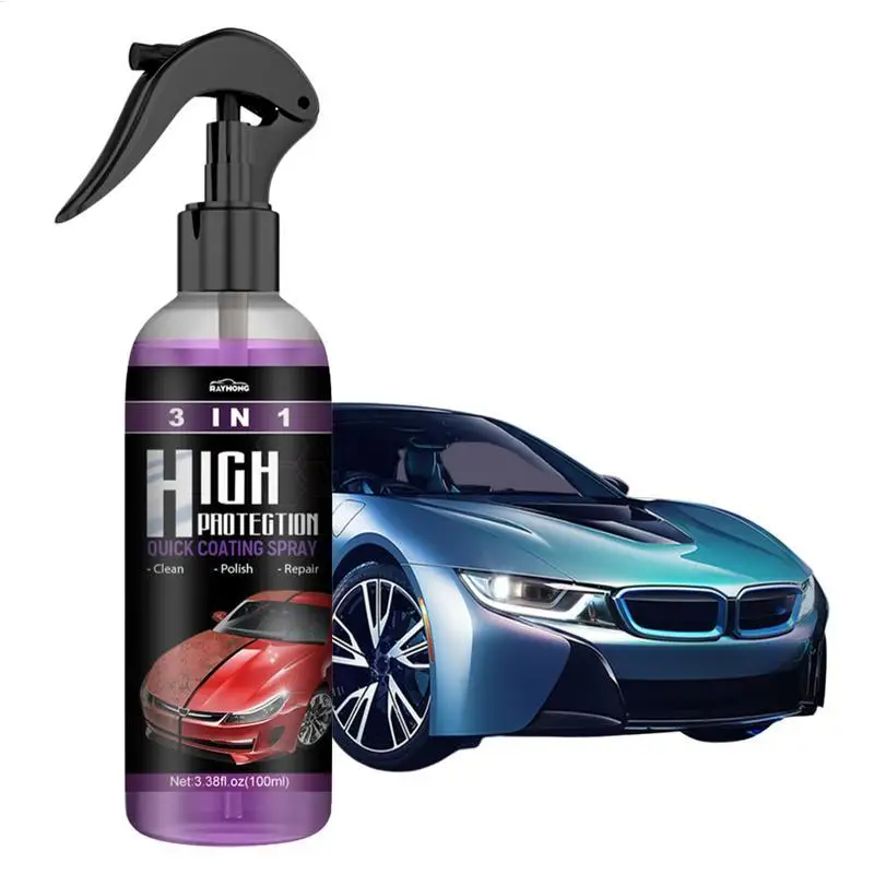 3 In 1 High Protection Quick Car Coating Spray Coat Ceramic Coating Car Wax Polish 100ML Car Wash&Wax Hydrophobic Top Coat