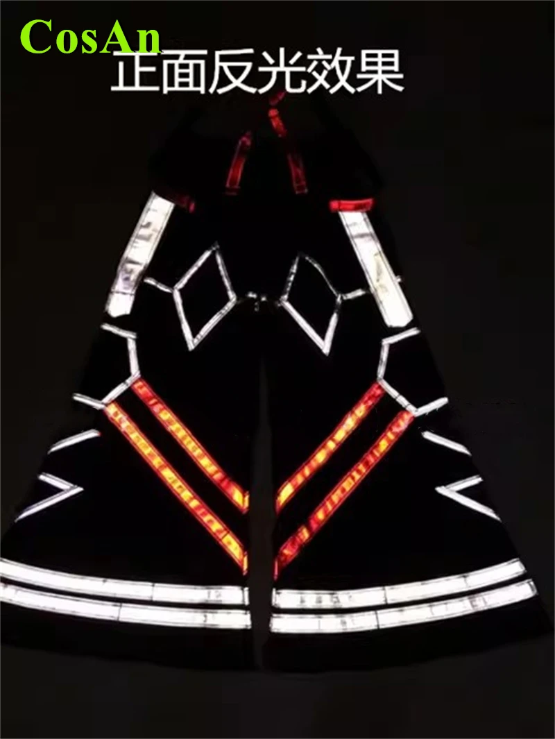 

CosAn Ghost Dance Pants Fluorescent Reflective Street Dance Hip-hop Pants Night Cosplay Costume Flared Pants Reflection