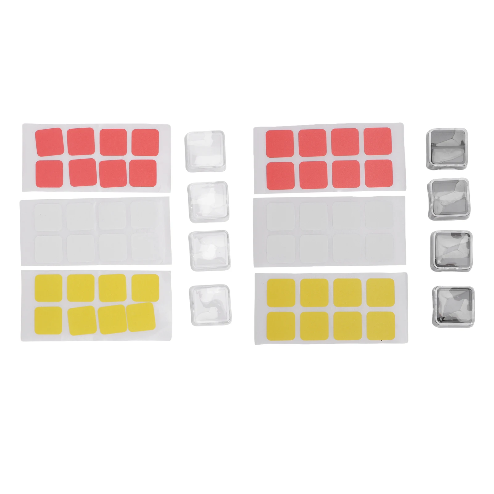 4PCS Double Layer Keycaps with Transparent Cover DIY Removable Stickers ABS Mechanical Keyboard Replacement Keycaps