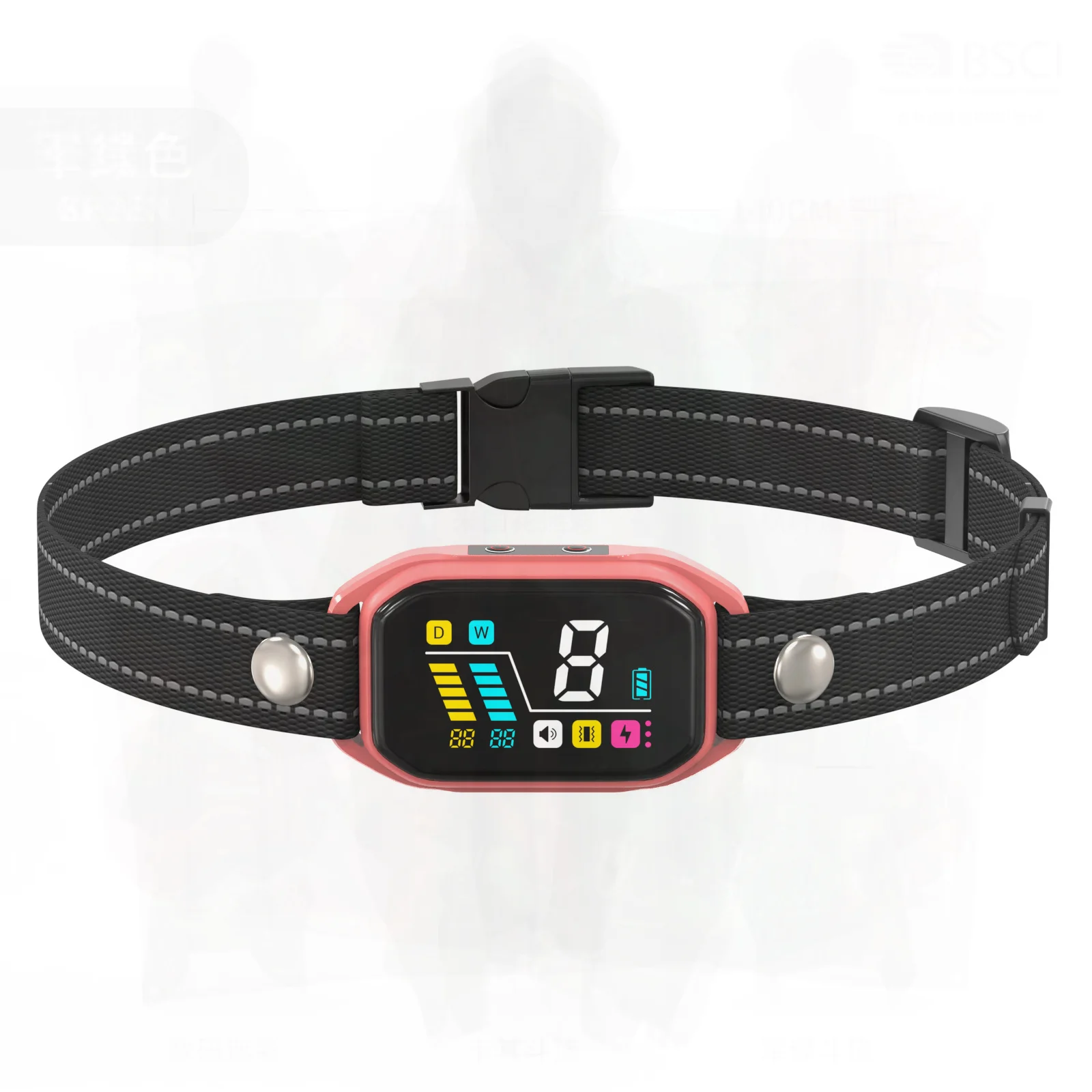 طوق صدمات كهربائي ذكي مضاد للحروق للكلاب مقاوم للماء مع شاشة ملونة وأوقات نباح سجل سدادة المضطربة باللون الأسود #5