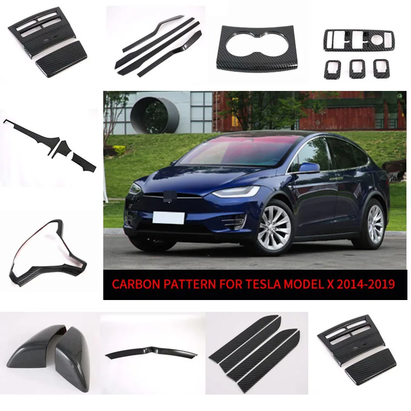 

Carbon Pattern for Tesla Model X 2014-2019 Window Panel Air Conditioner Air Outlet Decorative Frame