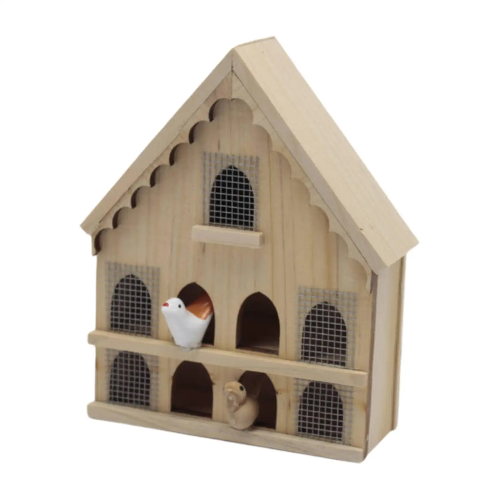 Puppenhaus im Maßstab 1:12, Vogelhaus, Puppenhaus im Freien, Dekoration, Mini-Vogelhaus