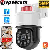 Tuya App 5MP Outdoor WiFi PTZ Camera 50X Zoom AI Human Detection 150-200m Bidirectional Audio CCTV Surveillance Camera