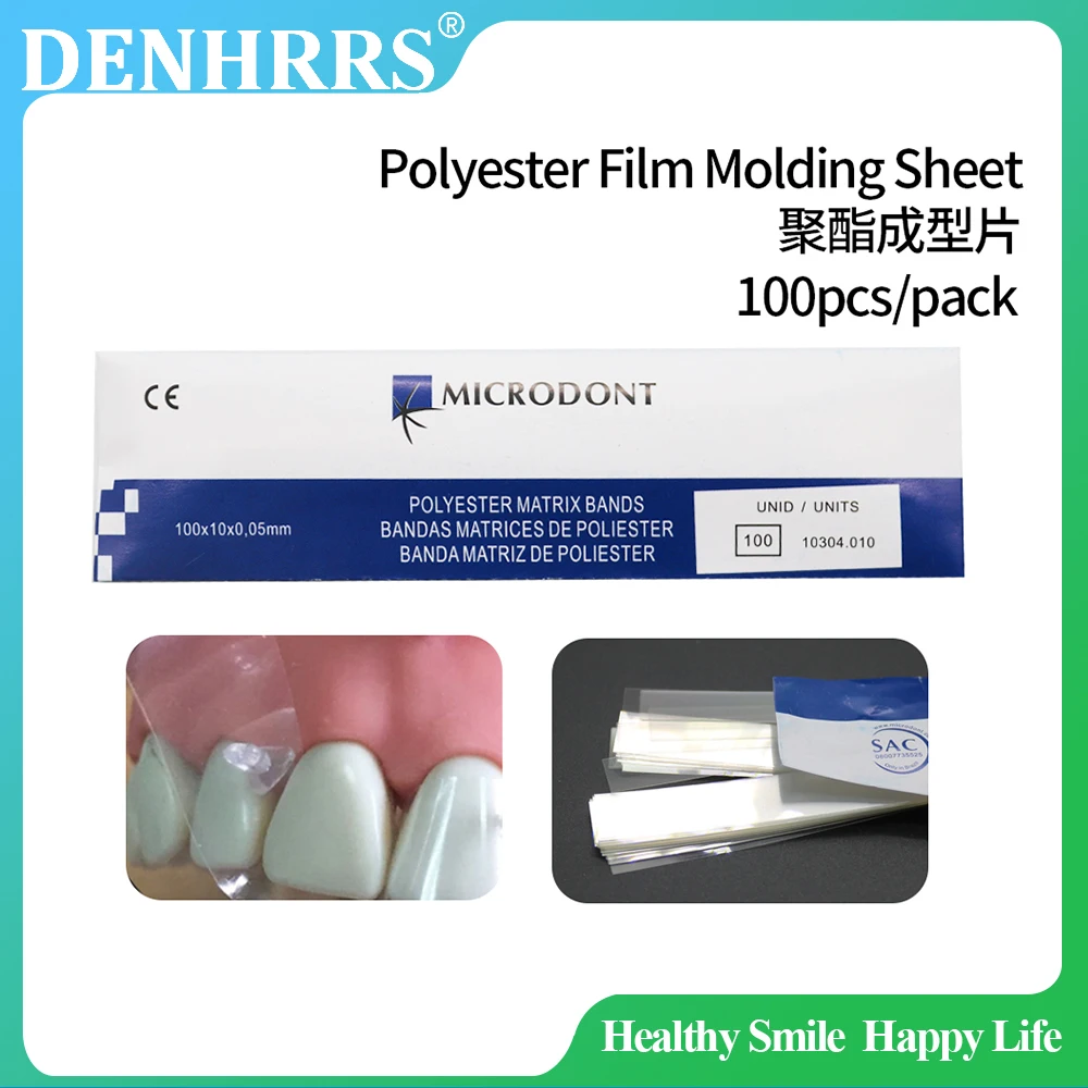 100Pcs/box Dental Clear Matrix Bands Polyester Contoured Matrices Strips Molding Sheet (without Matrix Retainer)