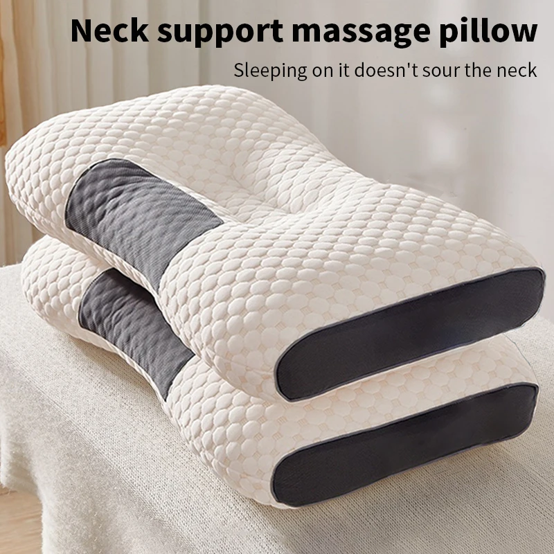 New Neck Pillow Help Sleep And Protect The Neck Cervical Orthopedic Soybean Fiber Massage Household SPA Pillow For Sleeping