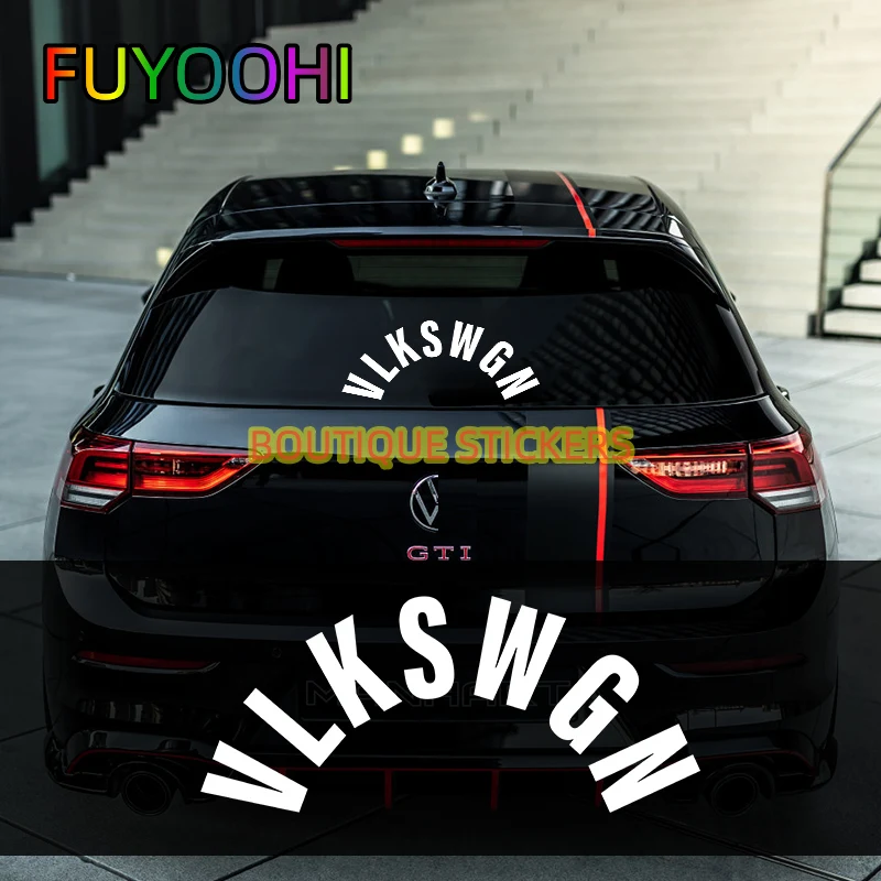 FUYOOHI VLKSWGN Rear Wiper Window Car Stickers German Vinyl Text Style Decorative Decals Car Styling for Truck