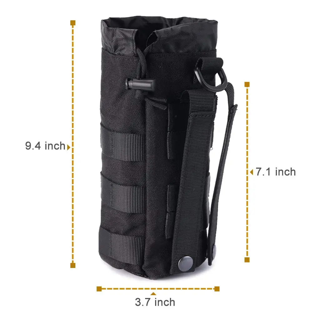 Travel Sports Mesh Water Bottles Pouch Bag, Tactical Drawstring Molle Water Bottle Holder Tactical Hydration Carrier Pouches