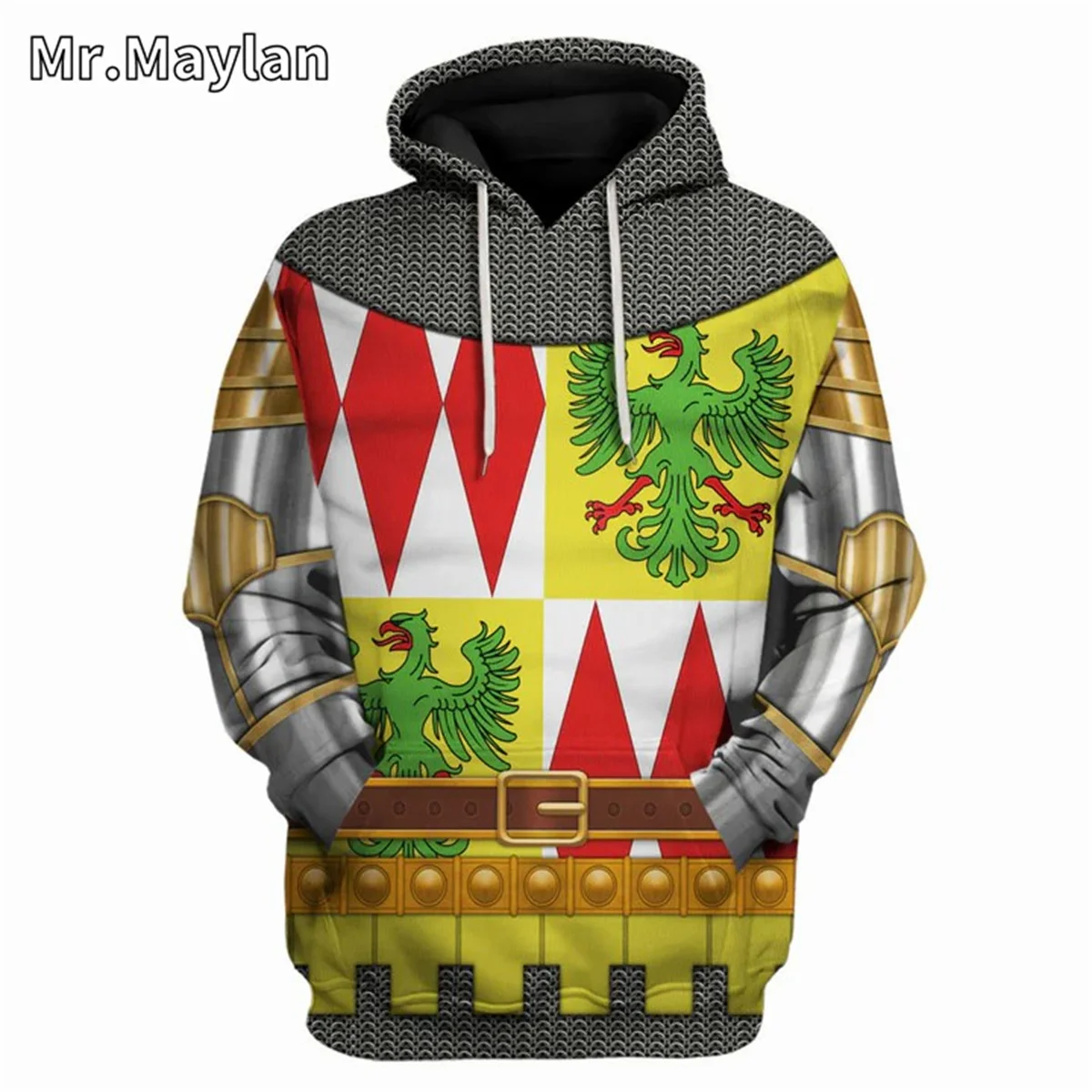 Medieval Knights Armor Cosplay Costume 3D Print Unisex Hoodie Men Sweatshirt Streetwear Zip Pullover Casual Jacket Tracksuits-16