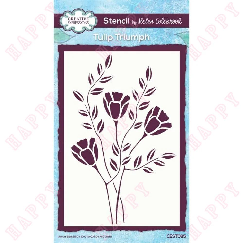 

Arrival New Plastic Stencils Tulip Triumph Decoration For DIY Scrapbooking Diary Album Paper Template Card Embossing Handcraft